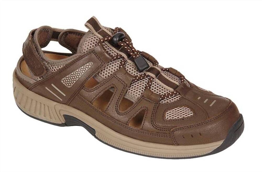 NEW ORTHOFEET men's alpine orthotic sandal in brown